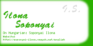 ilona soponyai business card